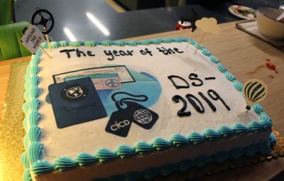 "The Year of the DS-2019" cake